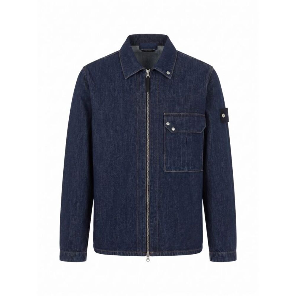 Stone Island Men `Indigo Denim-Rinsed` Shirts